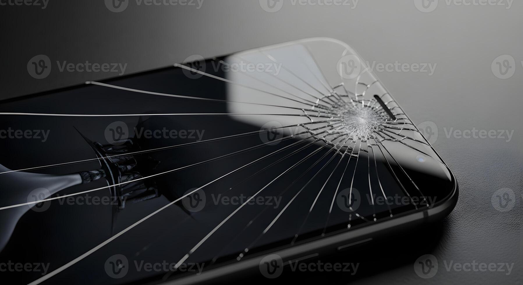 Écran de smartphone cassé